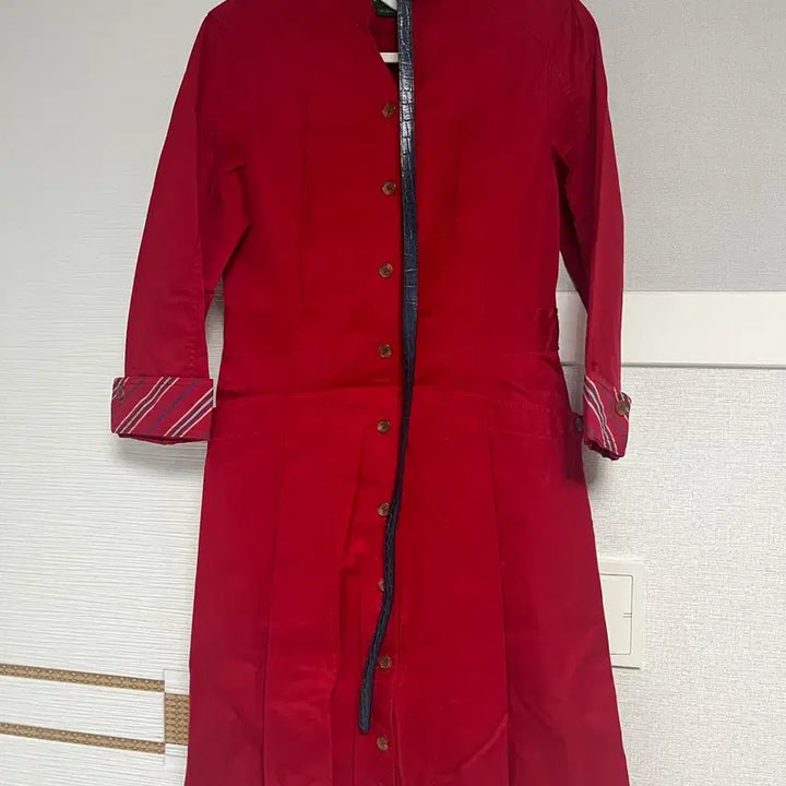 [BUNJANG] Vincis Bench Ladies Red Check Shirt Dress Size 55 / 미착용 빈폴 레이디 레드 체크 셔츠 원피스 55