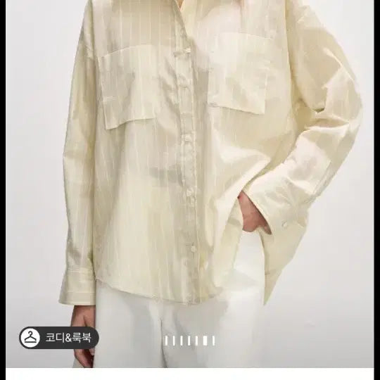 [BUNJANG] 24System Patch Pocket Stripe Shirt (Size 55) / 24시스템 패치 포켓 스트라이프 셔츠55