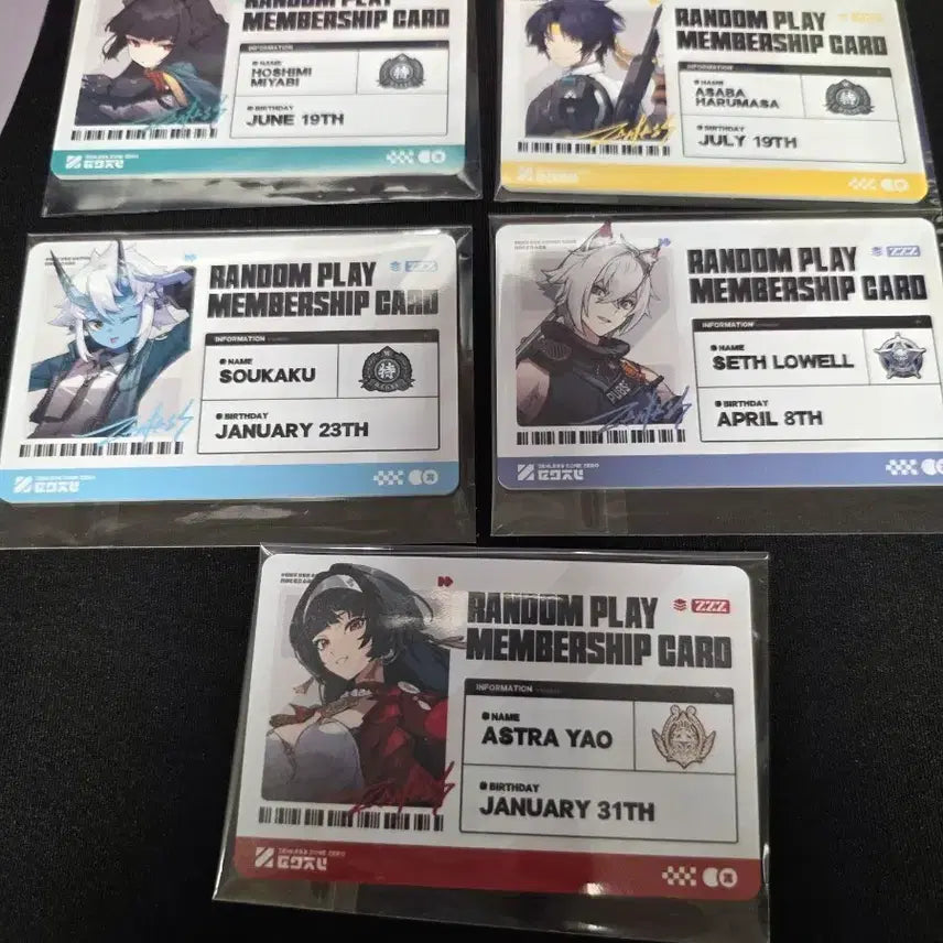 [BUNJANG] ZENZONZ Gen 2 Anime Plus Collaboration PVC Membership Cards (Set of 5) / 일괄) 젠존제 애니플러스 콜라보 pvc 회원카드 5종