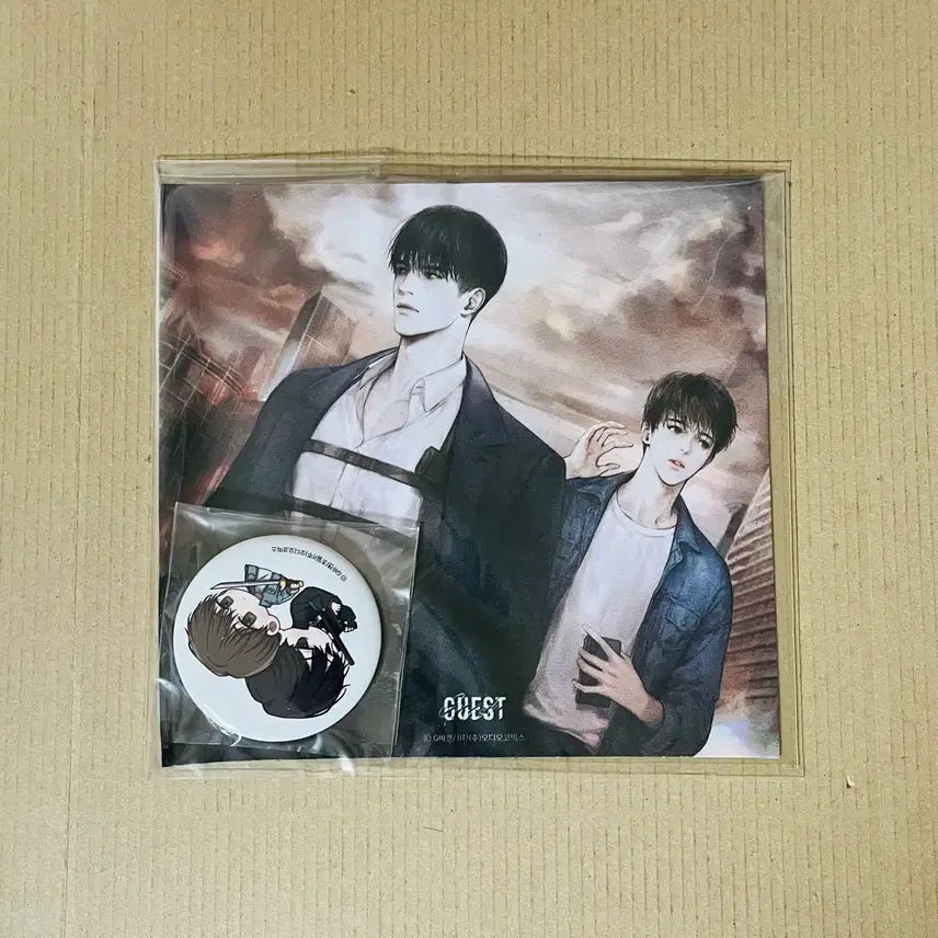 [BUNJANG] Audiocomics Guest Illustration Microfiber Cloth &amp; Badge Set / 아코 오디오코믹스 게스트 GUEST 일러스트 안경닦이 뱃지 세트