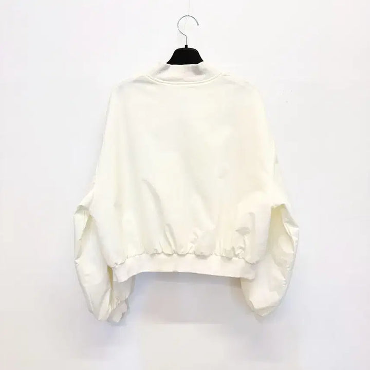 [BUNJANG] Frill Embroidered Puff Zip-Up Jumper / 프릴 자수 퍼프 집업 점퍼