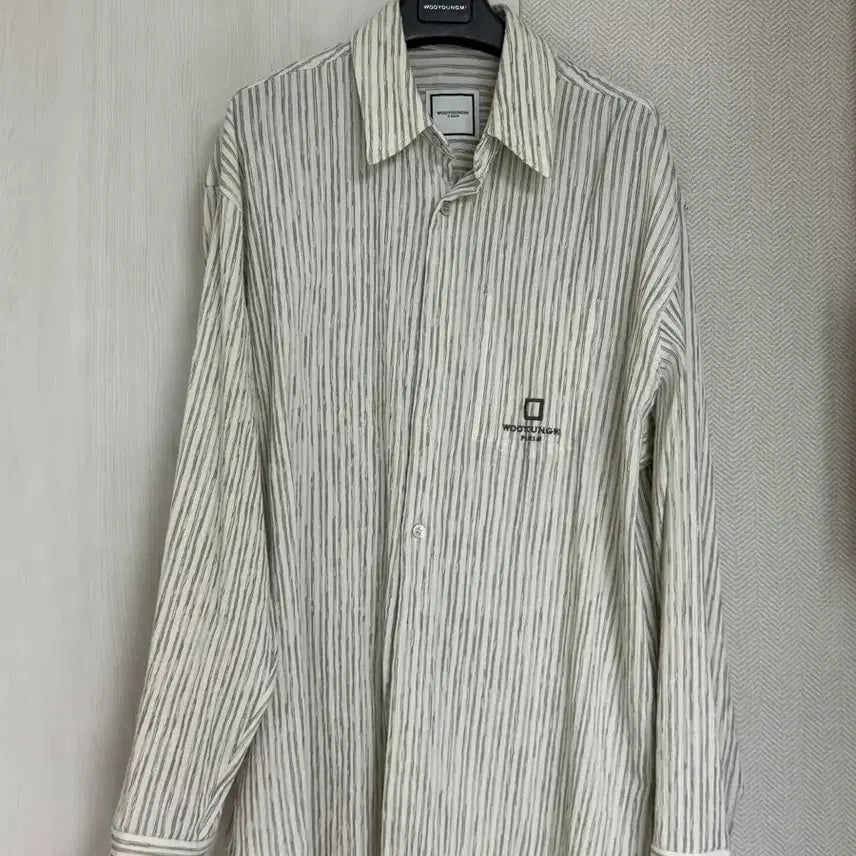 [BUNJANG] Wooyoungmi 25SS Striped Seersucker Shirt Ivory / (46) 25ss 우영미 스트라이프 셔츠 아이보리