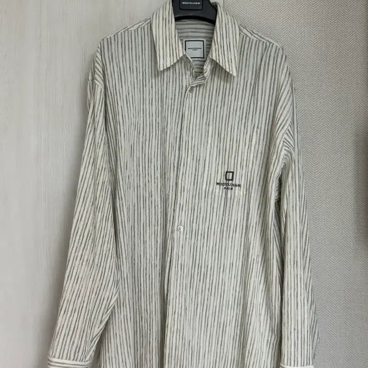 [BUNJANG] Wooyoungmi 25SS Striped Seersucker Shirt Ivory / (46) 25ss 우영미 스트라이프 셔츠 아이보리