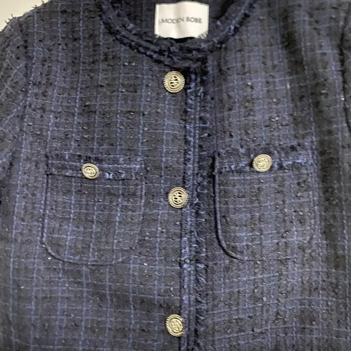 [BUNJANG] Navy Short Sleeve Tweed Jacket / 네이비 반팔트위드자켓 55