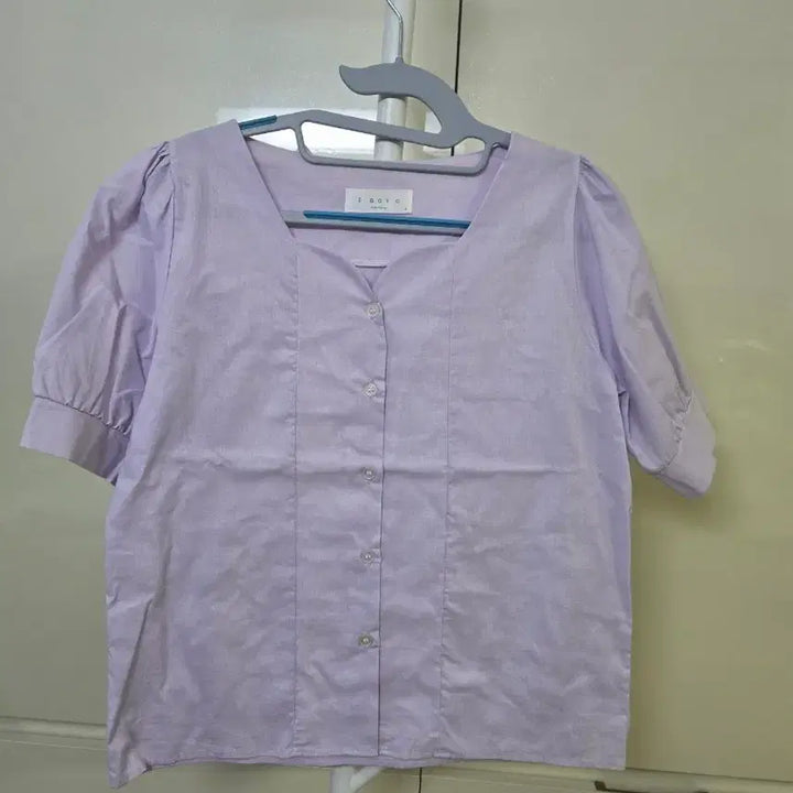 [BUNJANG] IOYO Short-Sleeve Purple Blouse / 아이오요 반팔 퍼플 블라우스