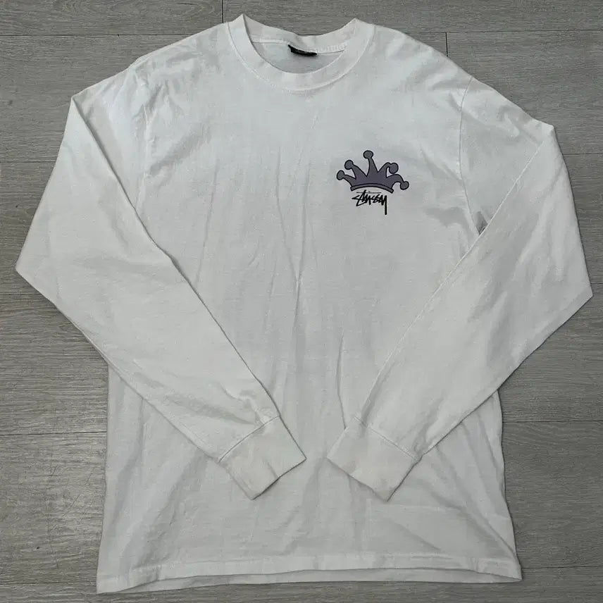 [BUNJANG] Stussy S Crown Long Sleeve T-Shirt White / [m]스투시 S 크라운 롱슬리브 티셔츠 화이트