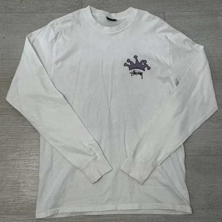 [BUNJANG] Stussy S Crown Long Sleeve T-Shirt White / [m]스투시 S 크라운 롱슬리브 티셔츠 화이트