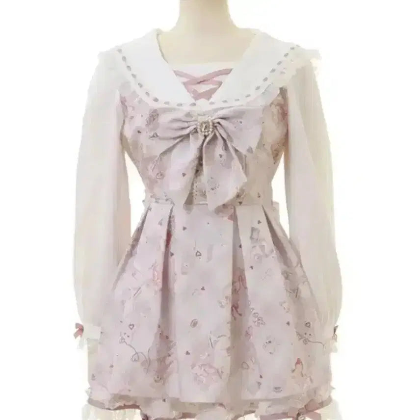 [BUNJANG] Lizlisa Sewing Bear Pink JiliJili Demaroue Ank Rouge Mars / 리즈리사 소잉베어셋업 핑크 교판 양지뢰 지뢰계 양산형 디마럽 앙크루즈