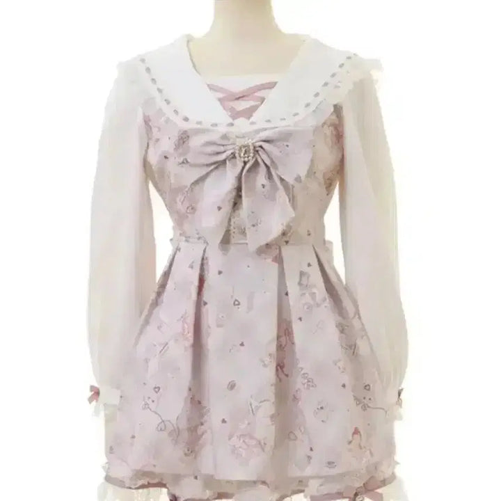 [BUNJANG] Lizlisa Sewing Bear Pink JiliJili Demaroue Ank Rouge Mars / 리즈리사 소잉베어셋업 핑크 교판 양지뢰 지뢰계 양산형 디마럽 앙크루즈