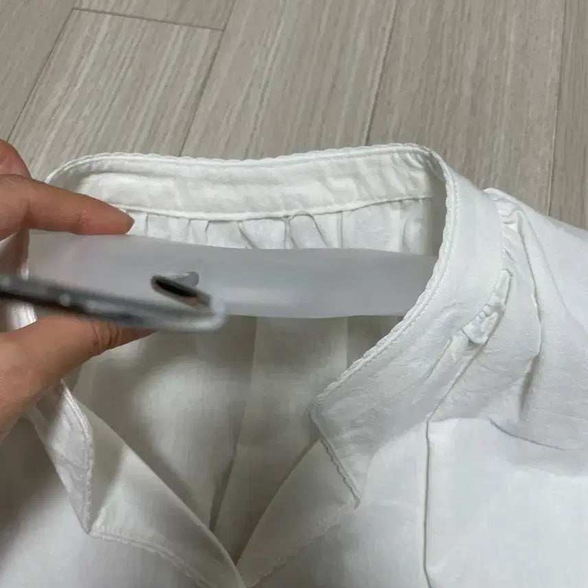 [BUNJANG] Noting Written Pome Puff Sleeve Shirt White / 낫띵리튼 pome 퍼프 슬리브 셔츠 화이트