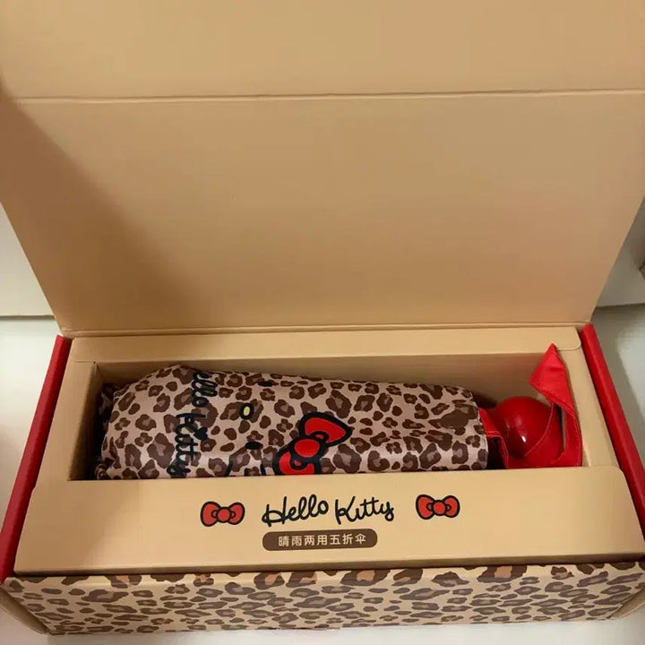 [BUNJANG] Hello Kitty Leopard Print Umbrella / 헬로키티 레오파드 우산