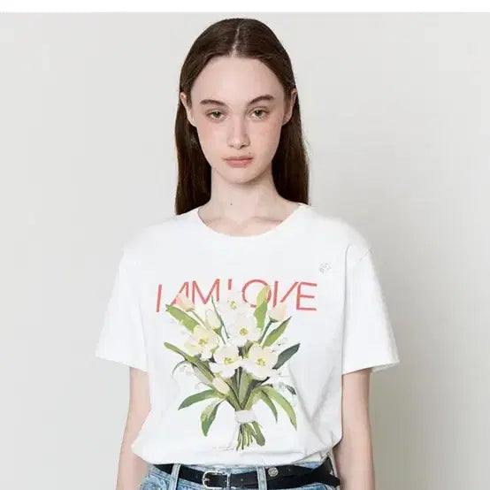 [BUNJANG] Hashee Flower Short-Sleeve T-Shirt / 하시에 플라워 반팔티셔츠