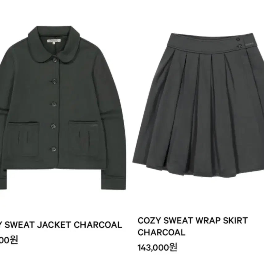 [BUNJANG] KOSEIO Cozy Sweat Setup Charcoal / 코이세이오 코지 스웻 셋업 챠콜 2