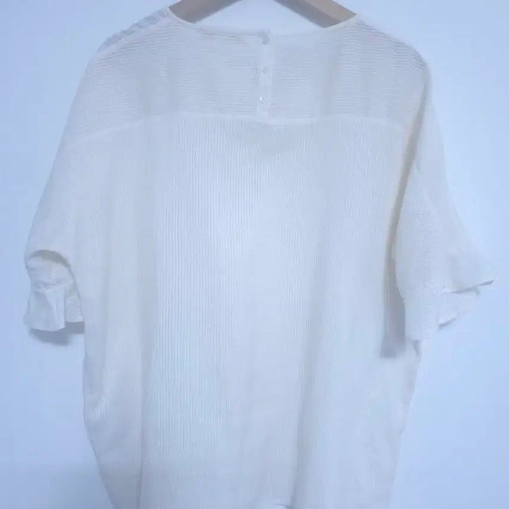 [BUNJANG] MAJE Cream Ivory Cotton Silk Short Sleeve Blouse Size 2 / 마쥬 MAJE 크림 아이보리 코튼 실크 반팔 블라우스 2사이즈