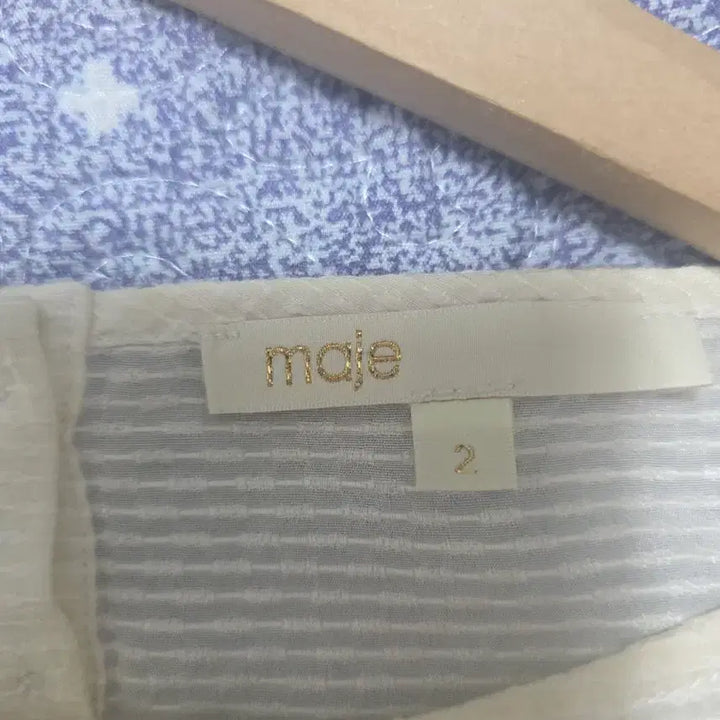 [BUNJANG] MAJE Cream Ivory Cotton Silk Short Sleeve Blouse Size 2 / 마쥬 MAJE 크림 아이보리 코튼 실크 반팔 블라우스 2사이즈