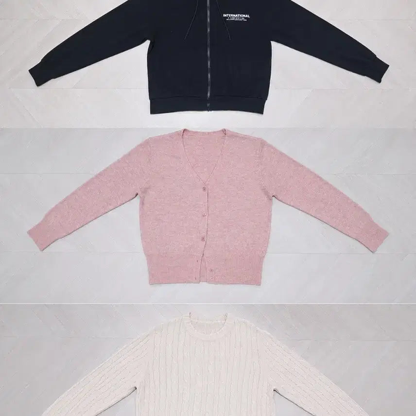 [BUNJANG] Hoodie, Pink Knit, White Knit Set / 안 입는 티셔츠 팝니다