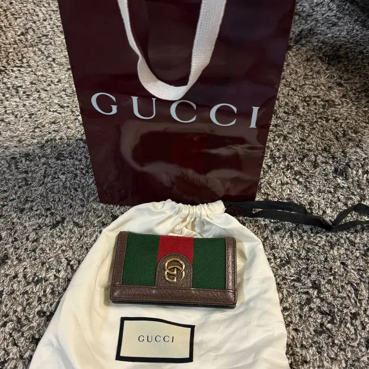 [BUNJANG] Gucci Double G Stripe Green Card Case Wallet / 구찌 더블G 스트라이프 그린 카드케이스 지갑
