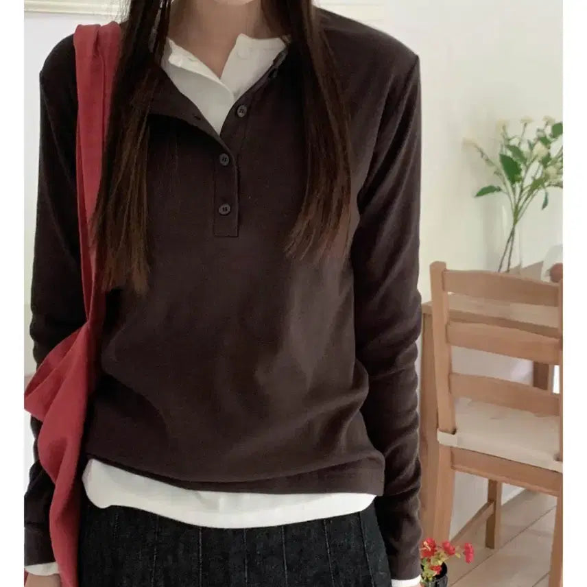 [BUNJANG] Dykylie Made Reve Daily Button Tee Long Sleeve / [새상품] 디카일리 made 레브 데일리 버튼티 / 롱슬리브 옷장정리