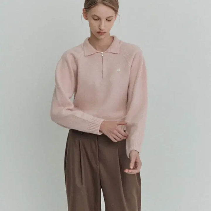 [BUNJANG] Nihaun Helena Kara Knit Pink (Worn by Ina Yeon) / [새제품] 니하운 헬레나 카라 니트 핑크 (이나연 착용)