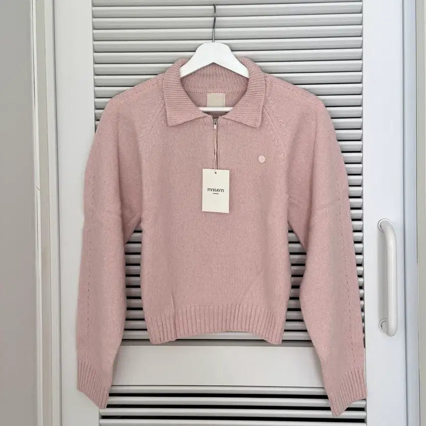 [BUNJANG] Nihaun Helena Kara Knit Pink (Worn by Ina Yeon) / [새제품] 니하운 헬레나 카라 니트 핑크 (이나연 착용)