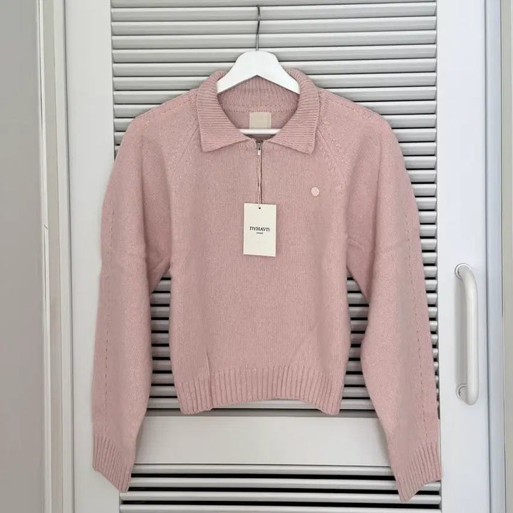 [BUNJANG] Nihaun Helena Kara Knit Pink (Worn by Ina Yeon) / [새제품] 니하운 헬레나 카라 니트 핑크 (이나연 착용)