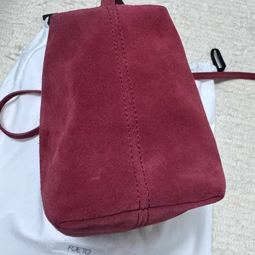 [BUNJANG] Poeto Aro Suede Bag Red - Small / 포에토 아로 스웨이드 백 레드- 스몰버전