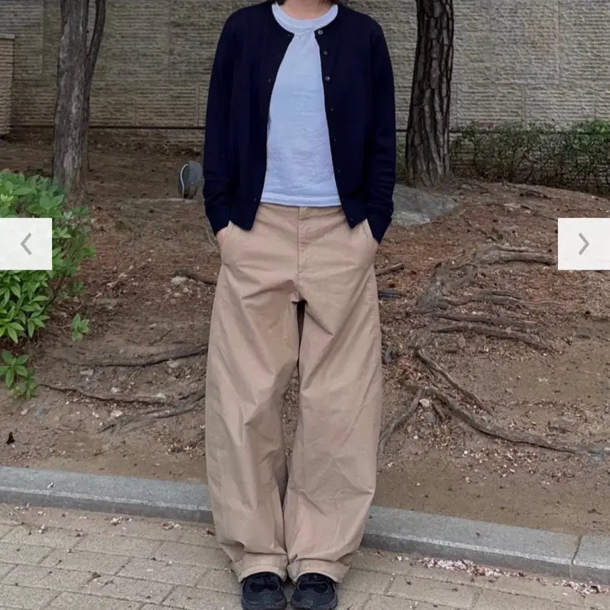 [SOLD OUT] 유니클로 저지 배럴 레그 팬츠 베이지m