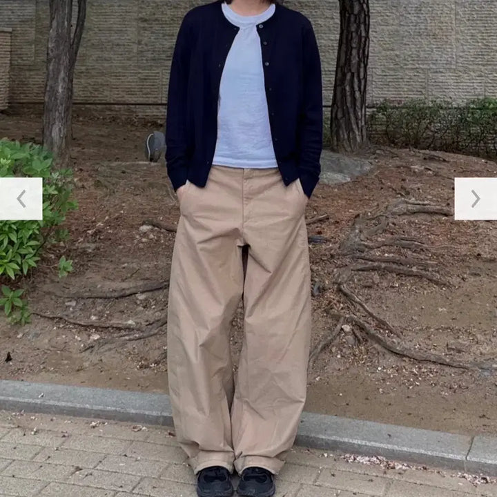 [SOLD OUT] 유니클로 저지 배럴 레그 팬츠 베이지m