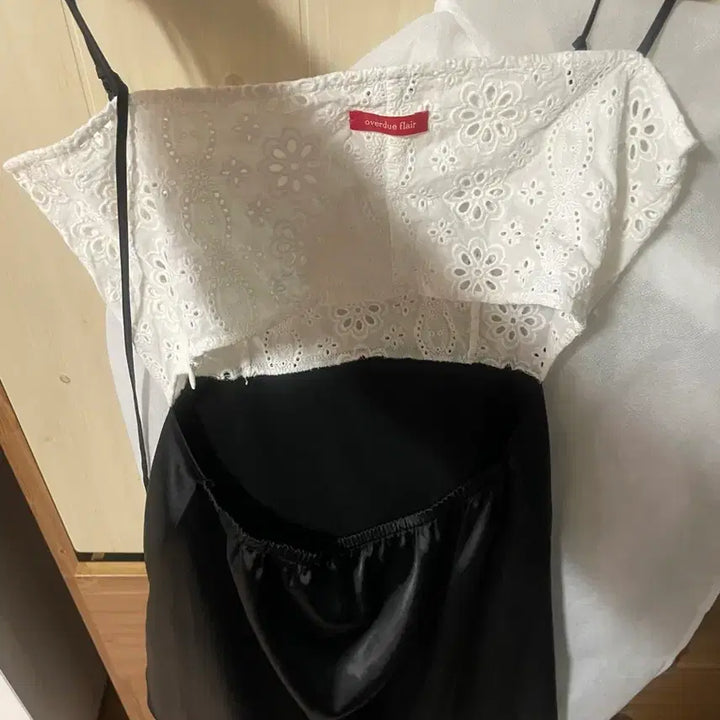 [BUNJANG] Overdue Flare Lagoon Lace Satin Dress Black / 오버듀플레어 lagoon lace satin ops black 라군
