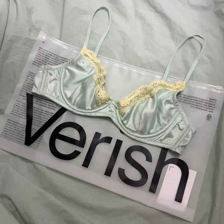 [BUNJANG] Verish Satin Lace Bra Mint / Verish 베리시 새틴 레이스 브라 민트