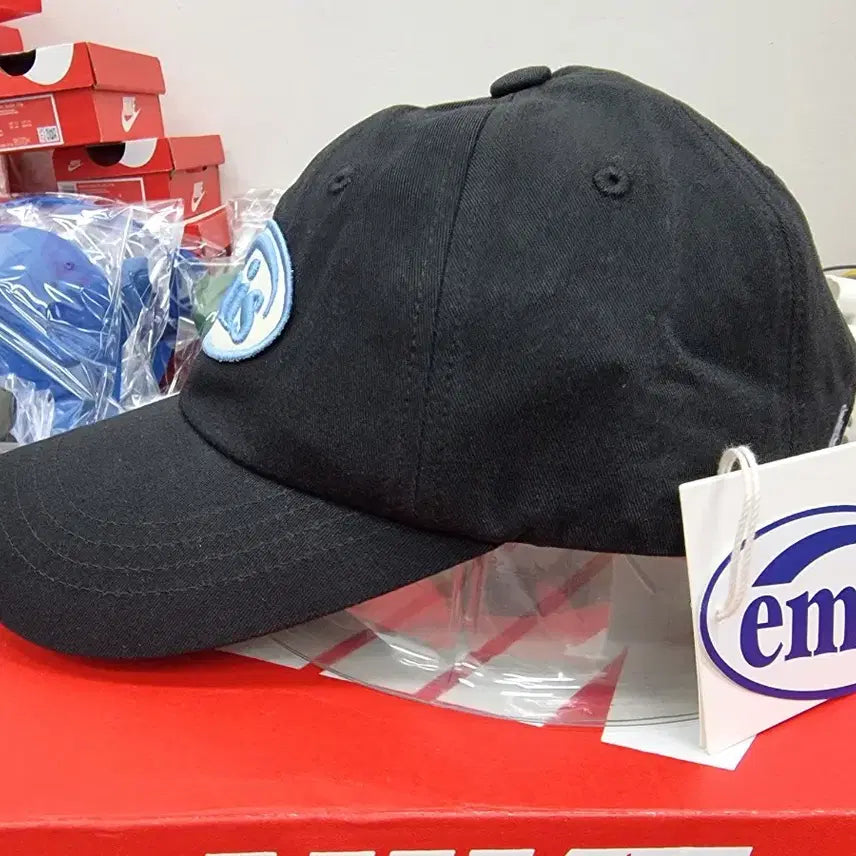 [BUNJANG] EMIS Circular Patch Ball Cap Black / 이미스 원형패치 볼캡 블랙 새상품