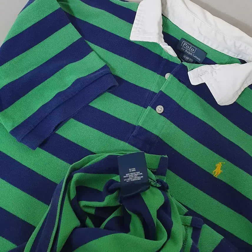 [BUNJANG] Polo Ralph Lauren Striped Short Sleeve Rugby Shirt / No.26050408 폴로 랄프로렌 스트라이프 반팔 카라티 럭비티