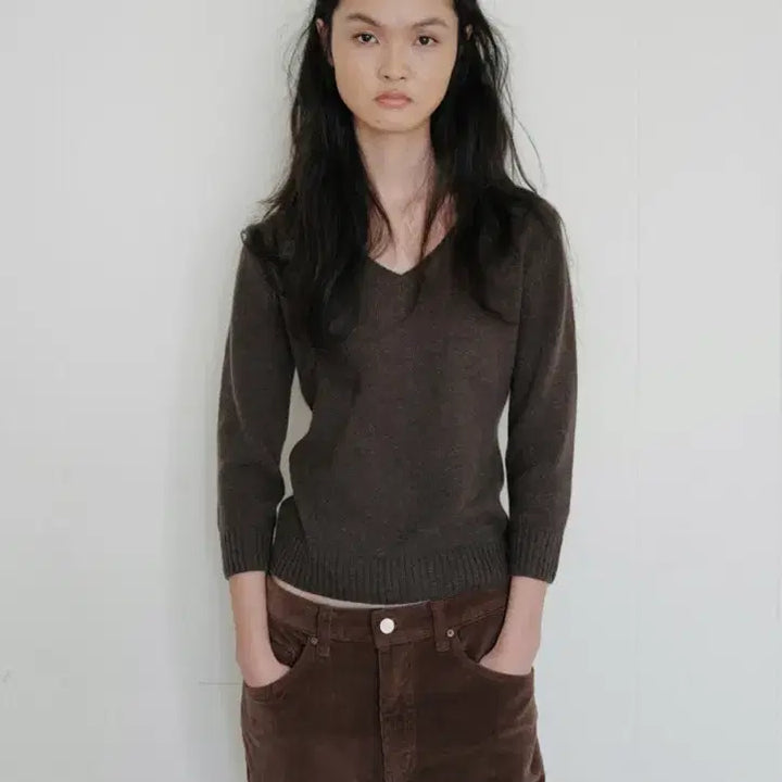[BUNJANG] REPOS Alpaca V-Neck Knit Brown / [REPOS] 리포스 ALPACA V-NECK KNIT BROWN