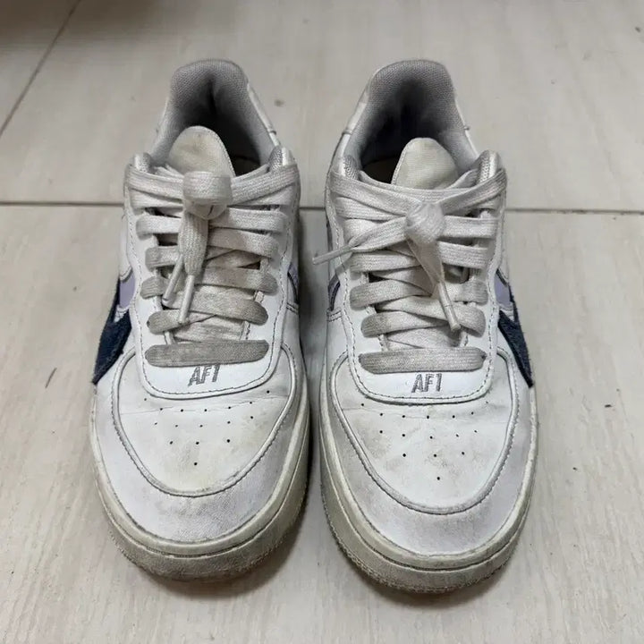 [BUNJANG] Nike Air Force 1 Platform White Midnight Navy Sneakers (220) / 나이키 에어포스 1 플랫폼 화이트 미드나잇 네이비 220