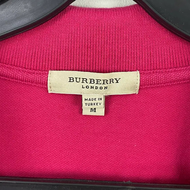 [BUNJANG] Burberry Pink Collar Short Sleeve T-Shirt (M) / 버버리 핑크 카라 반팔티 M