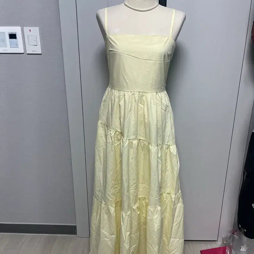 [BUNJANG] Lemon Strap Long Dress / 레몬 끈 원피스