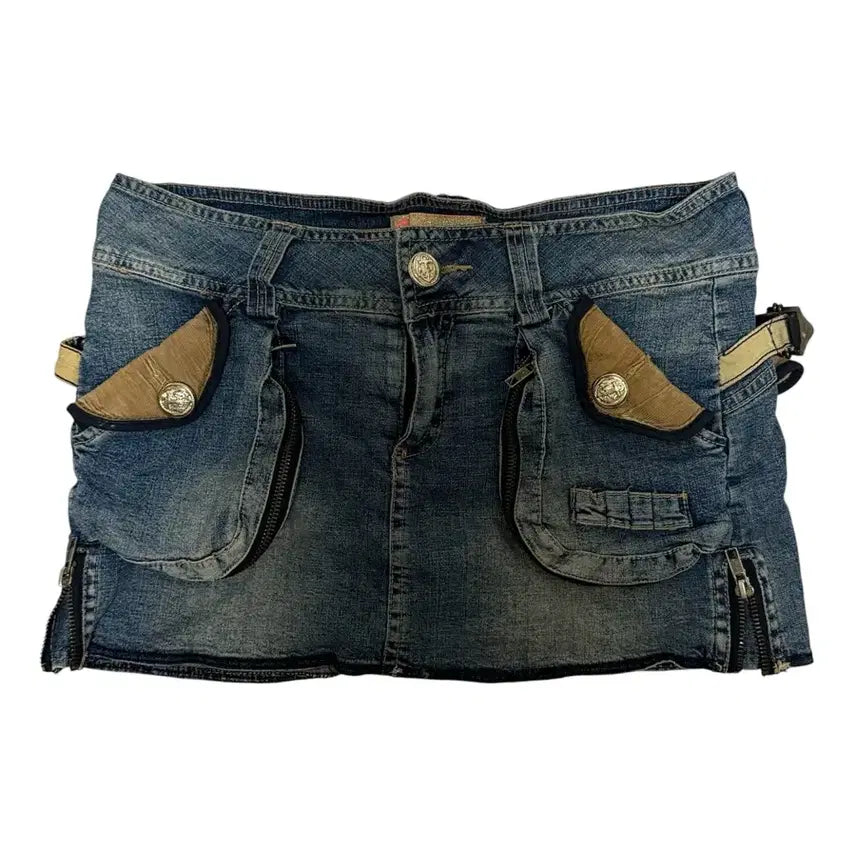 [BUNJANG] Vintage Cargo Low-Rise Mini Skirt / 빈티지 카고 로우라이즈 미니스커트
