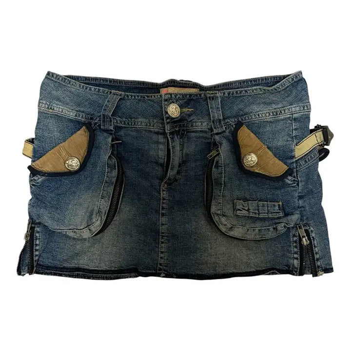 [BUNJANG] Vintage Cargo Low-Rise Mini Skirt / 빈티지 카고 로우라이즈 미니스커트