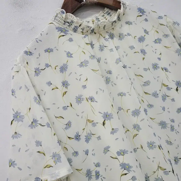[BUNJANG] Grove Floral Pattern Shirring Blouse / grove 플라워 패턴 셔링 블라우스