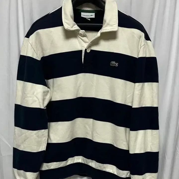 [BUNJANG] Lacoste Striped Rugby T-Shirt L / no.118 라코스테 스트라이프 럭비티셔츠 L