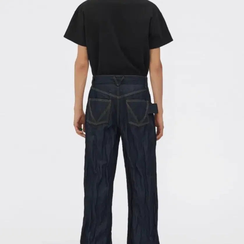 [BUNJANG] Bottega Veneta Crinkled Twill Raw Indigo Wide Denim Pants / [40] 보테가 베네타 크링클 트윌 생지 인디고 와이드 데님 팬츠