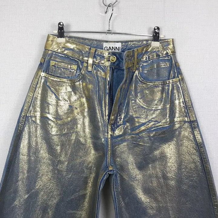 [BUNJANG] GANNI Metallic Tapered Fit Denim Pants Women&