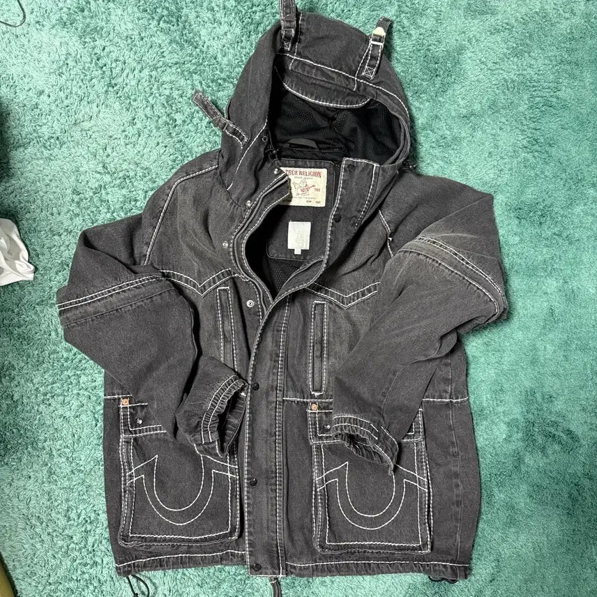 [BUNJANG] True Religion x Fetch Denim Separate Parka Black XL / 트루릴리젼 x 페치 데님 세퍼레이트 파카 블랙 XL