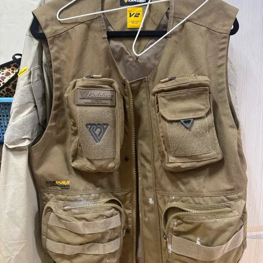 [BUNJANG] Boldist Workwear Vest - Desert Color with Multiple Pockets / 볼디스트 작업복 조끼 베스트