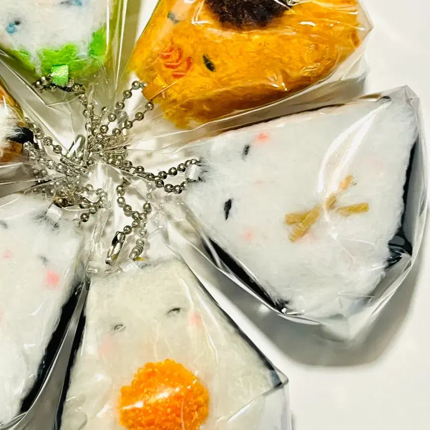 [BUNJANG] Onigiri Hamster Plush Keychain / 정품 새상품) 오니기리햄 인형 김밥 키링