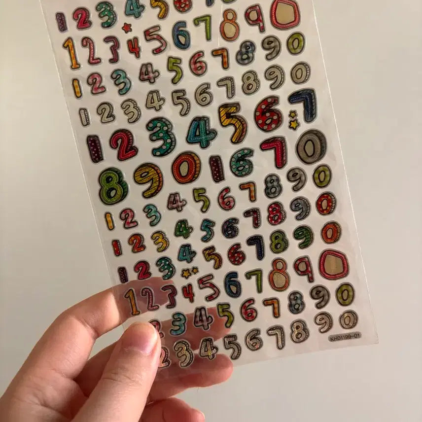 [BUNJANG] Vintage Water Drop Number Stickers / 고전문구 물방울 숫자 스티커
