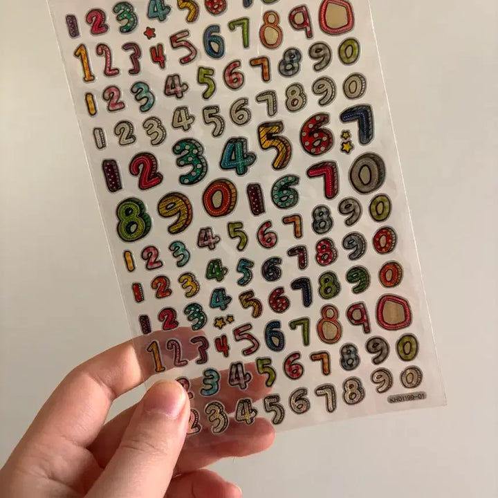 [BUNJANG] Vintage Water Drop Number Stickers / 고전문구 물방울 숫자 스티커