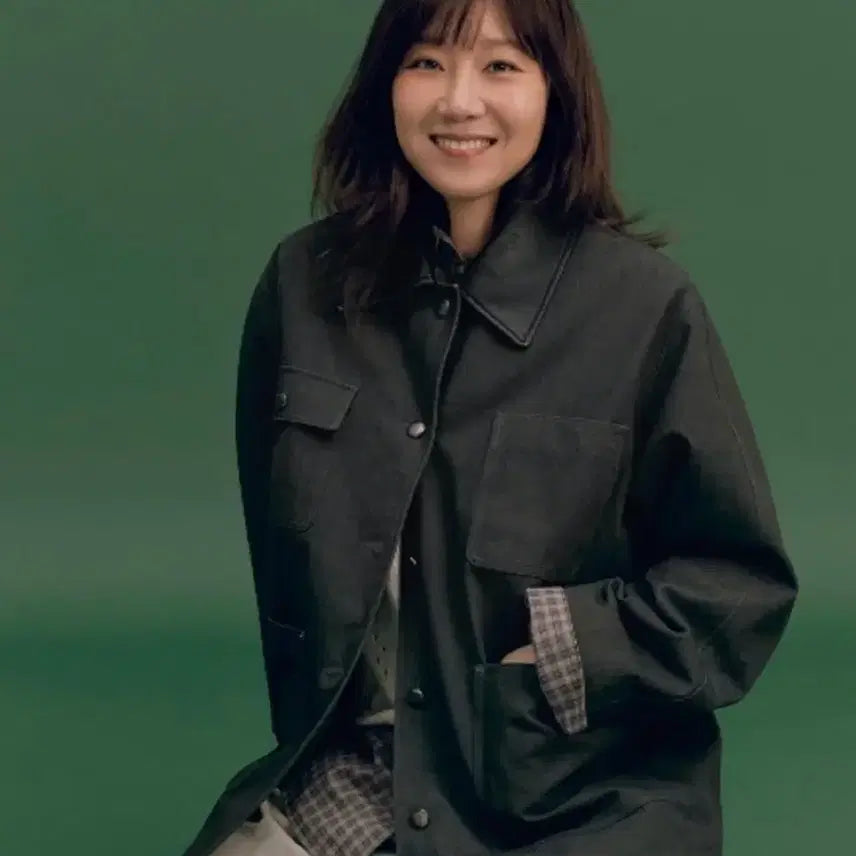 [BUNJANG] Depound Button Work Jacket Charcoal / 드파운드 버튼 워크자켓 차콜
