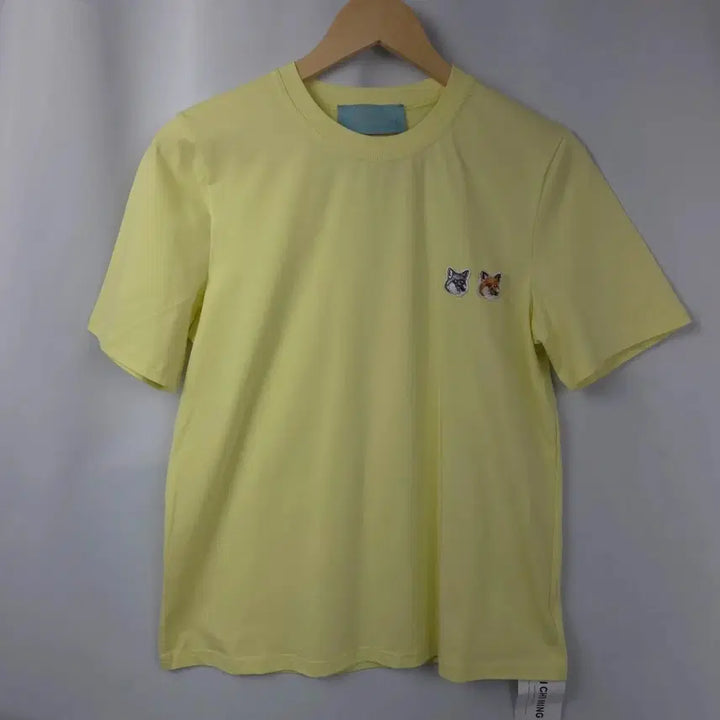 [BUNJANG] Double Fox Head Embroidered Patch Round Short Sleeve T-Shirt / 새상품) 더블폭스 헤드 자수 패치 라운드 반팔 티셔츠