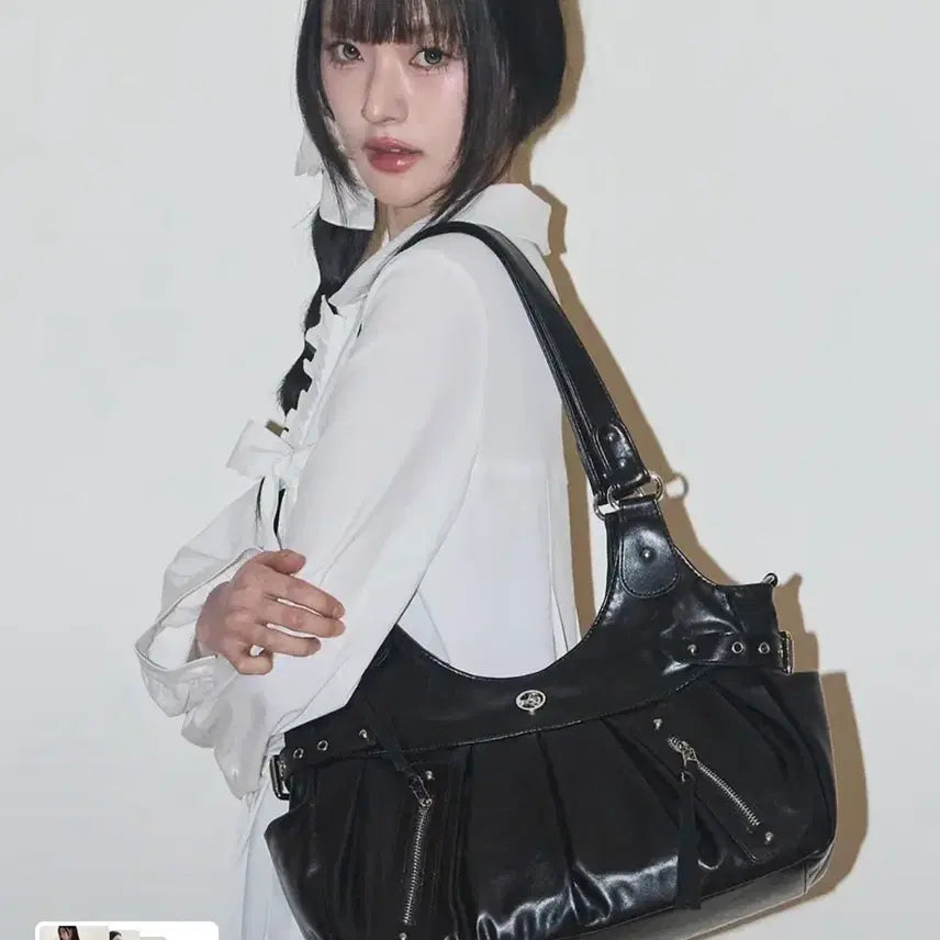 [BUNJANG] ILLIGO Ember Buckle Shoulder Bag Black / ILLIGO 일리고 엠버 버클 숄더 백 블랙